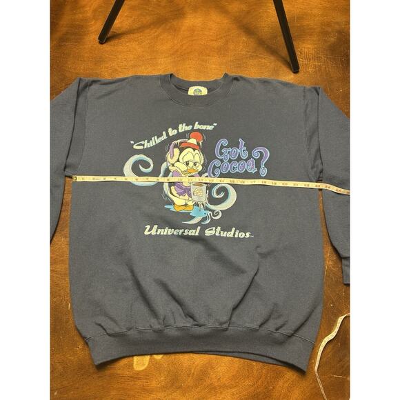 VTG 90s Universal Studios Chilly Willy Got Coco Crewneck Sweatshirt Size L Navy - Picture 5 of 11